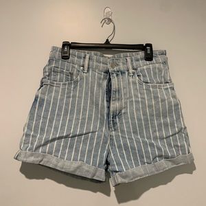 Denim High Waist Mom Shorts